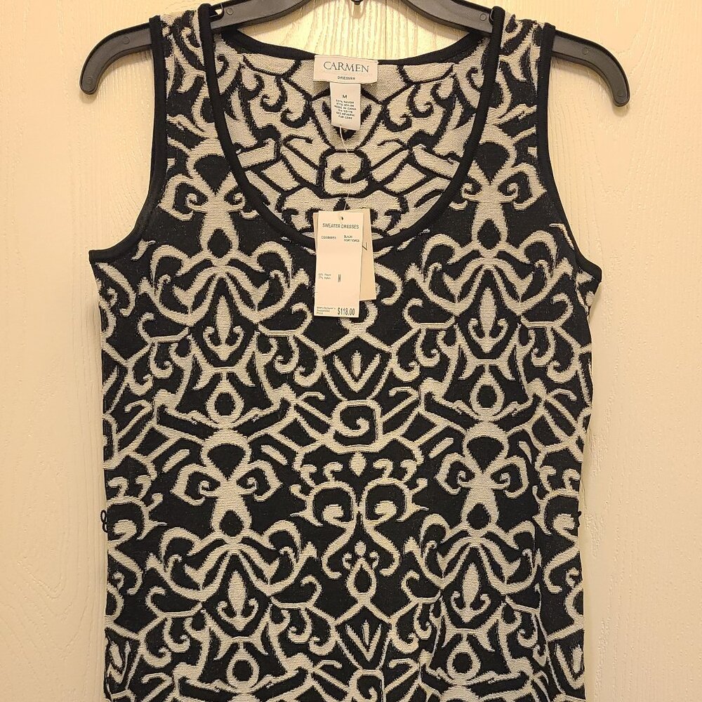 Women’s Carmen White & Black Sweater Dress NWT